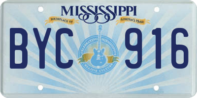 MS license plate BYC916
