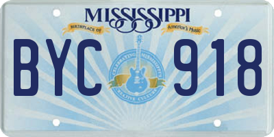 MS license plate BYC918