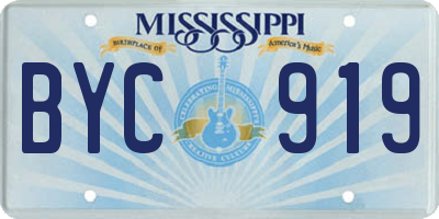 MS license plate BYC919