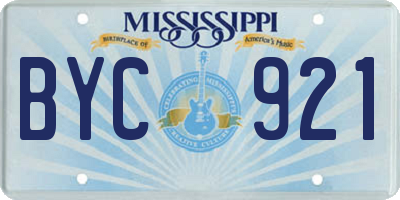 MS license plate BYC921