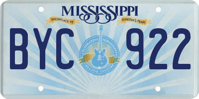 MS license plate BYC922
