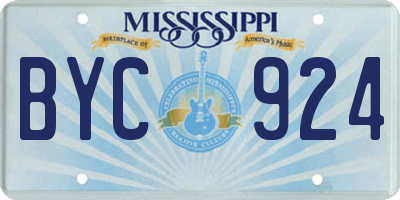 MS license plate BYC924