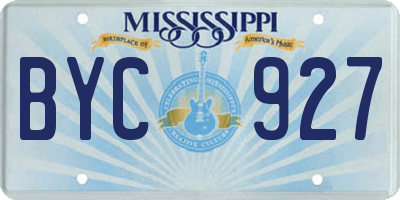 MS license plate BYC927