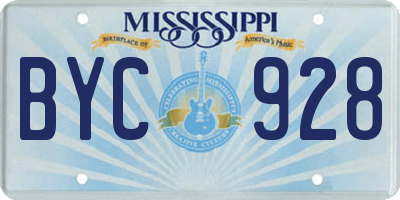 MS license plate BYC928