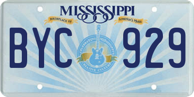 MS license plate BYC929