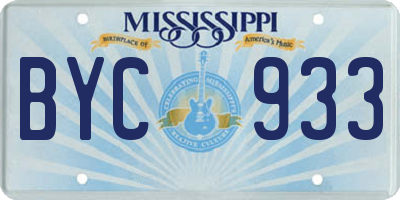 MS license plate BYC933