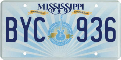 MS license plate BYC936