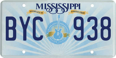 MS license plate BYC938