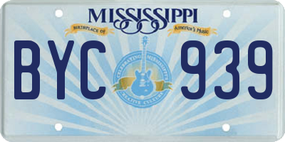 MS license plate BYC939
