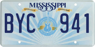 MS license plate BYC941