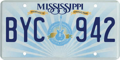 MS license plate BYC942
