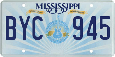 MS license plate BYC945