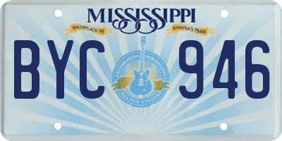 MS license plate BYC946