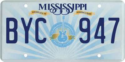 MS license plate BYC947