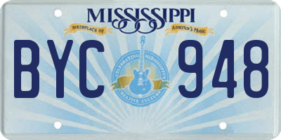 MS license plate BYC948