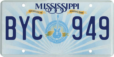 MS license plate BYC949