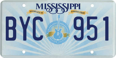 MS license plate BYC951
