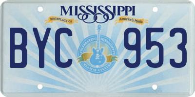 MS license plate BYC953