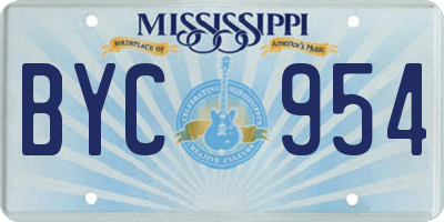 MS license plate BYC954