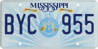 MS license plate BYC955