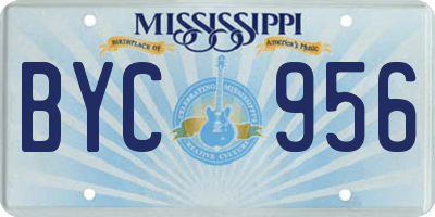 MS license plate BYC956