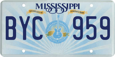 MS license plate BYC959