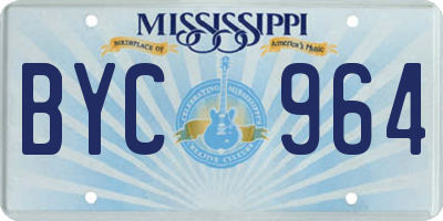 MS license plate BYC964