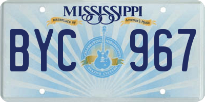 MS license plate BYC967