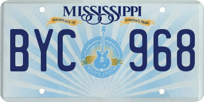 MS license plate BYC968