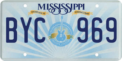 MS license plate BYC969