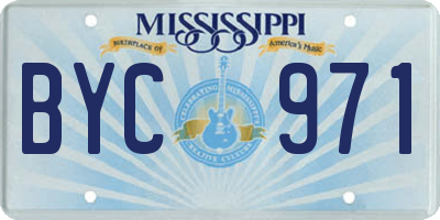 MS license plate BYC971