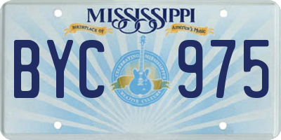 MS license plate BYC975