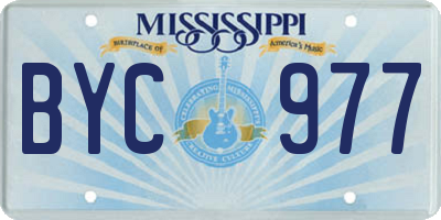 MS license plate BYC977