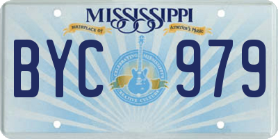 MS license plate BYC979