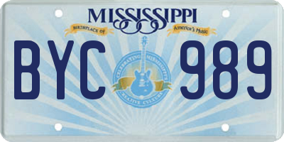 MS license plate BYC989