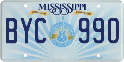 MS license plate BYC990
