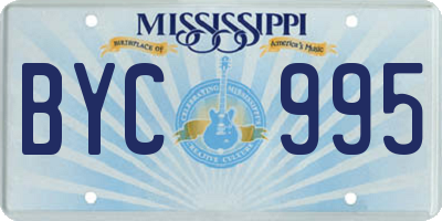 MS license plate BYC995