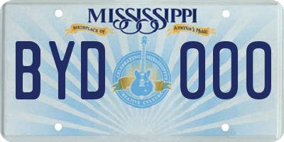 MS license plate BYD000