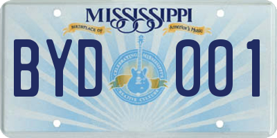 MS license plate BYD001