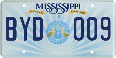 MS license plate BYD009