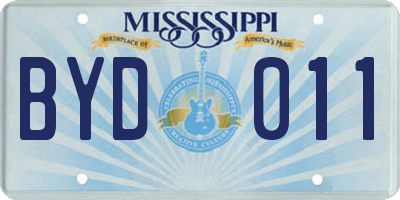 MS license plate BYD011