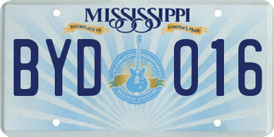 MS license plate BYD016