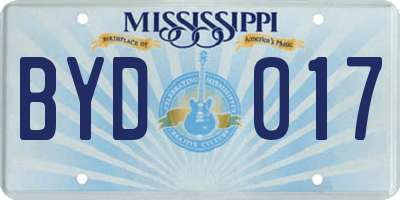 MS license plate BYD017