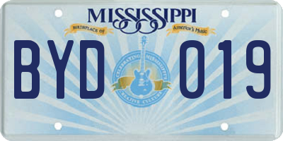 MS license plate BYD019