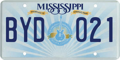 MS license plate BYD021