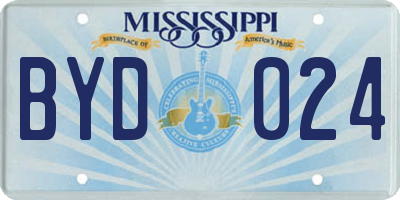 MS license plate BYD024