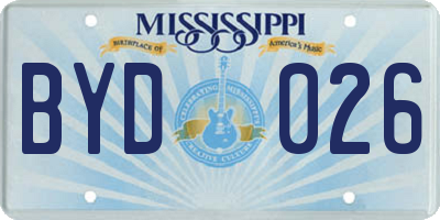 MS license plate BYD026