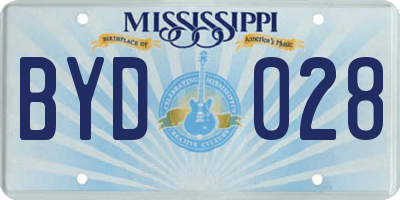MS license plate BYD028