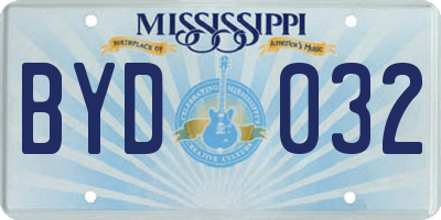 MS license plate BYD032