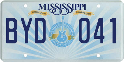 MS license plate BYD041